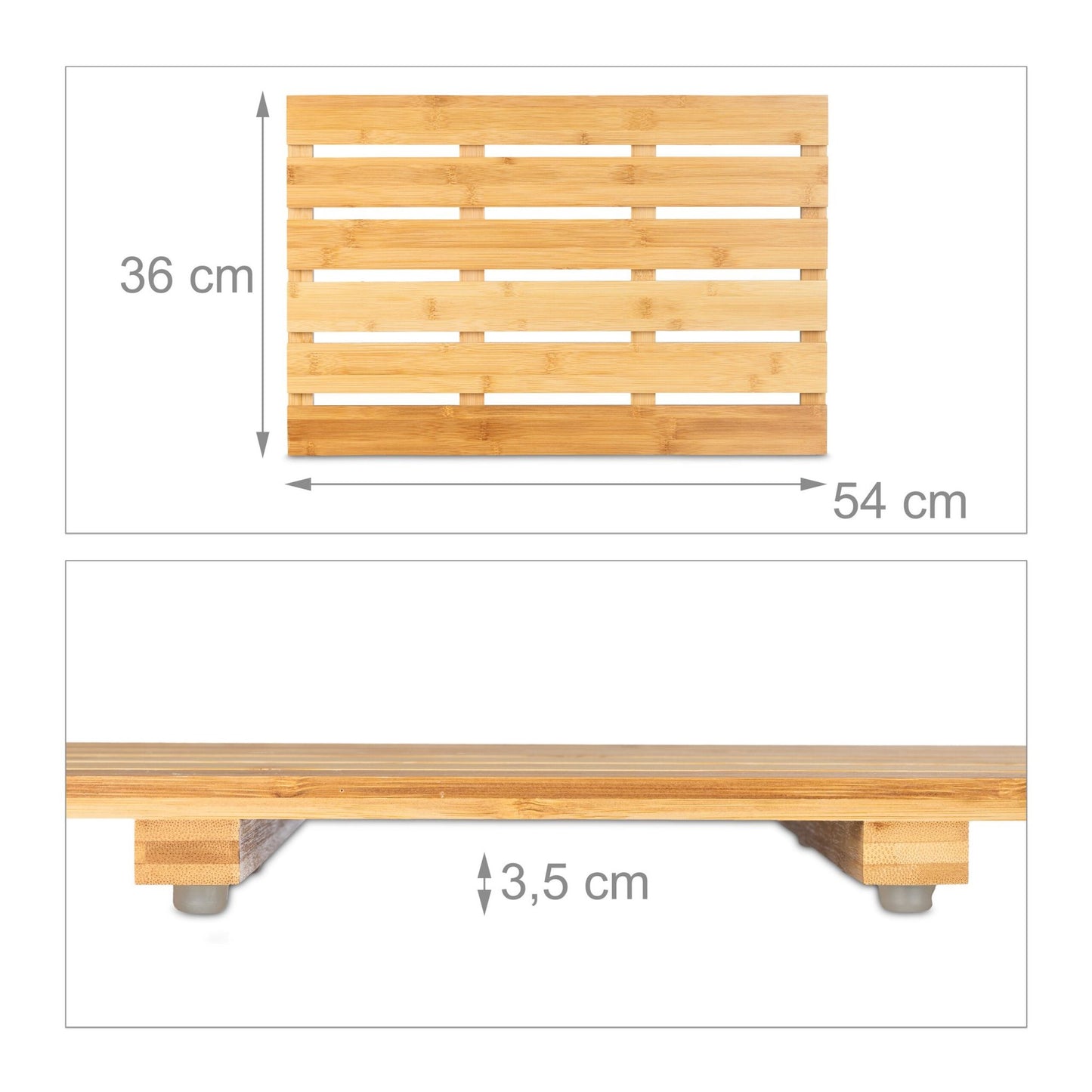 Bath mat in natural bamboo