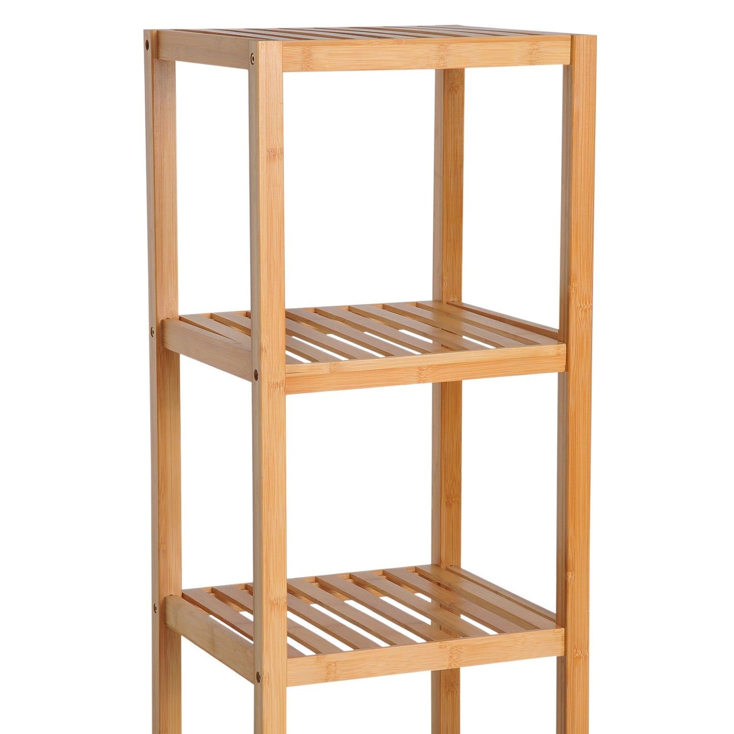 Bamboo bathroom cabinet with 3 shelves, 36x33x140cm