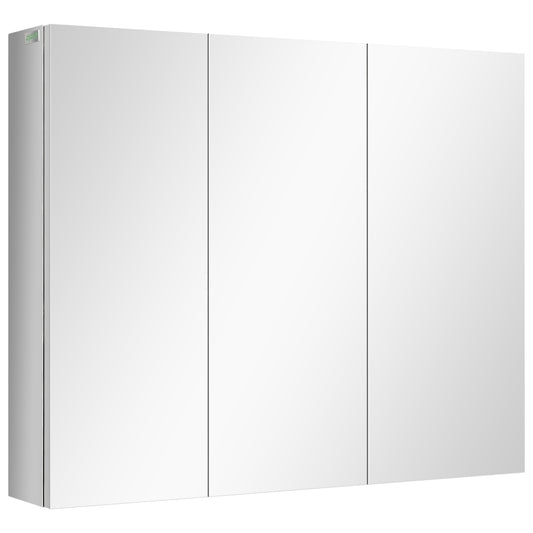 Stainless steel bathroom cabinet, 3 doors, 5 shelves