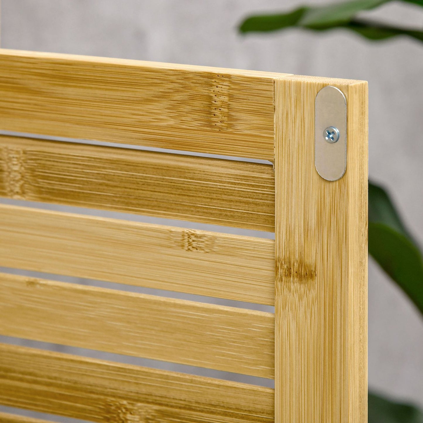 Bamboo bathroom cabinet with open shelf, 50x25.5x92cm