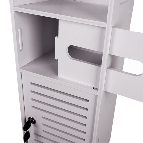 Bathroom Cabinet, Wall-Mounted, White, 2 Shelves
