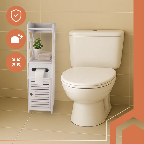 Bathroom Cabinet, Wall-Mounted, White, 2 Shelves