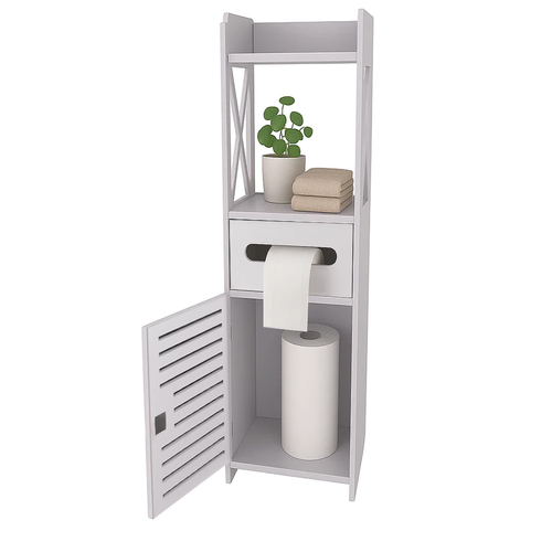 Bathroom Cabinet, Wall-Mounted, White, 2 Shelves