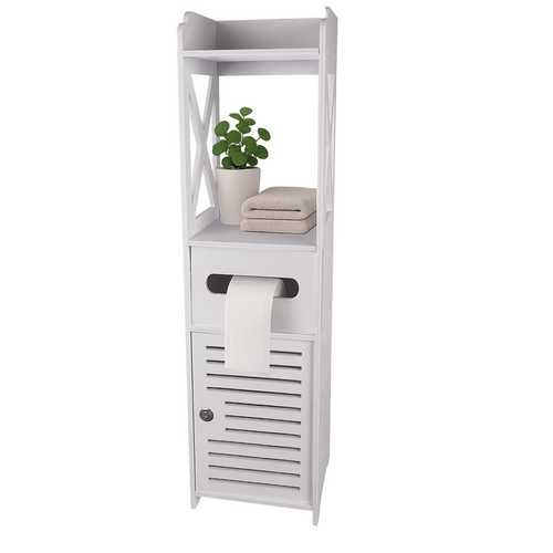 Bathroom Cabinet, Wall-Mounted, White, 2 Shelves