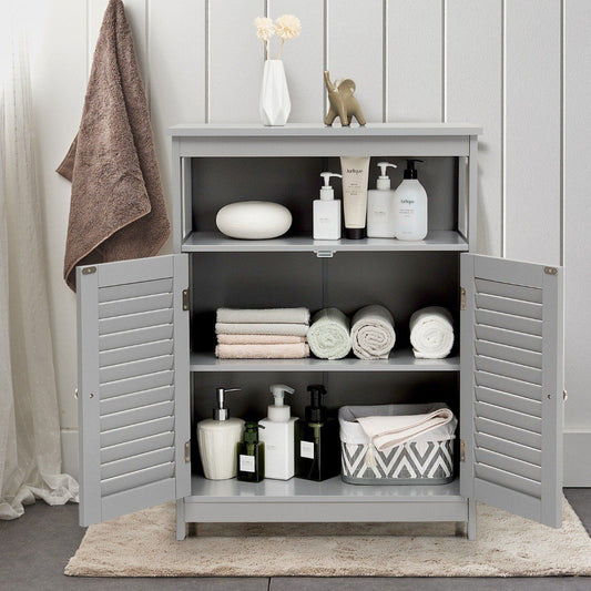 Bathroom Cabinet Wooden Storage Cabinet 60 x 30 x 80 cm Gray