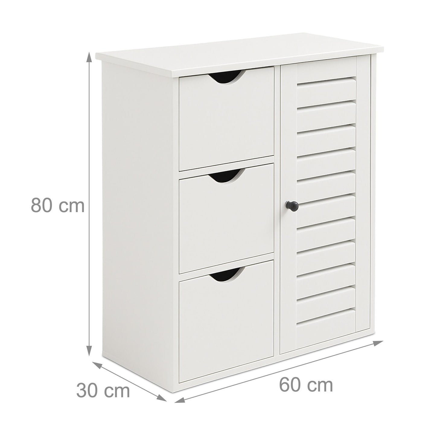 Bathroom Cabinet with 3 Drawers and Adjustable Shelves