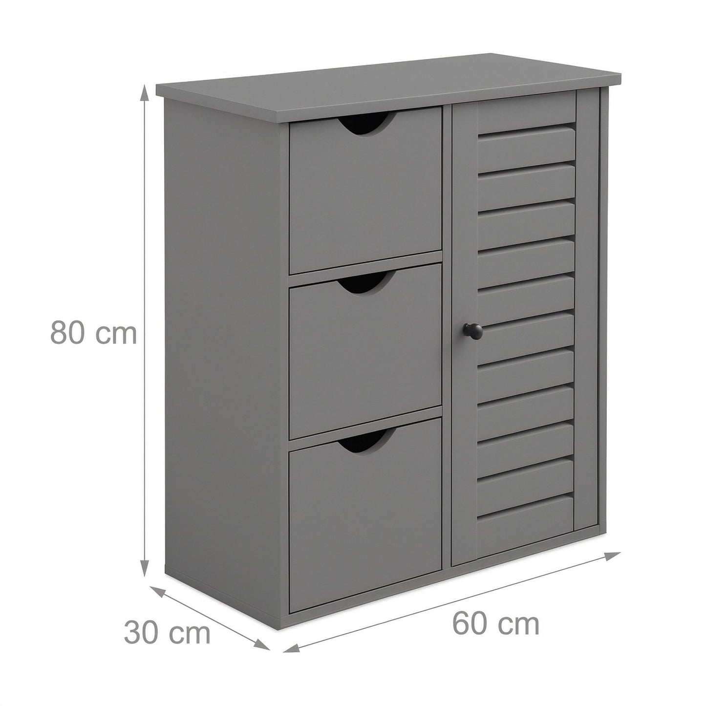 Bathroom Cabinet with 3 Drawers and Adjustable Shelves