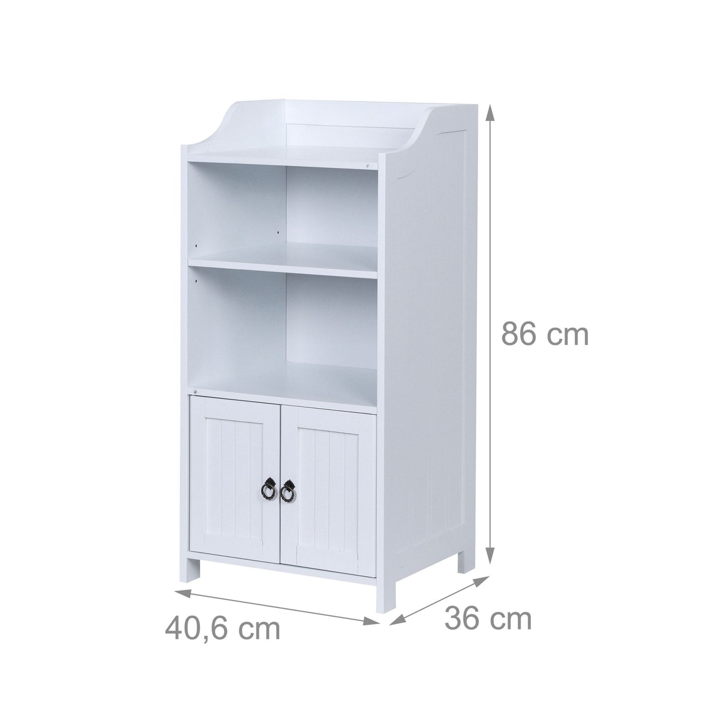 Bathroom Cabinet with 3 Shelves and 2 Doors