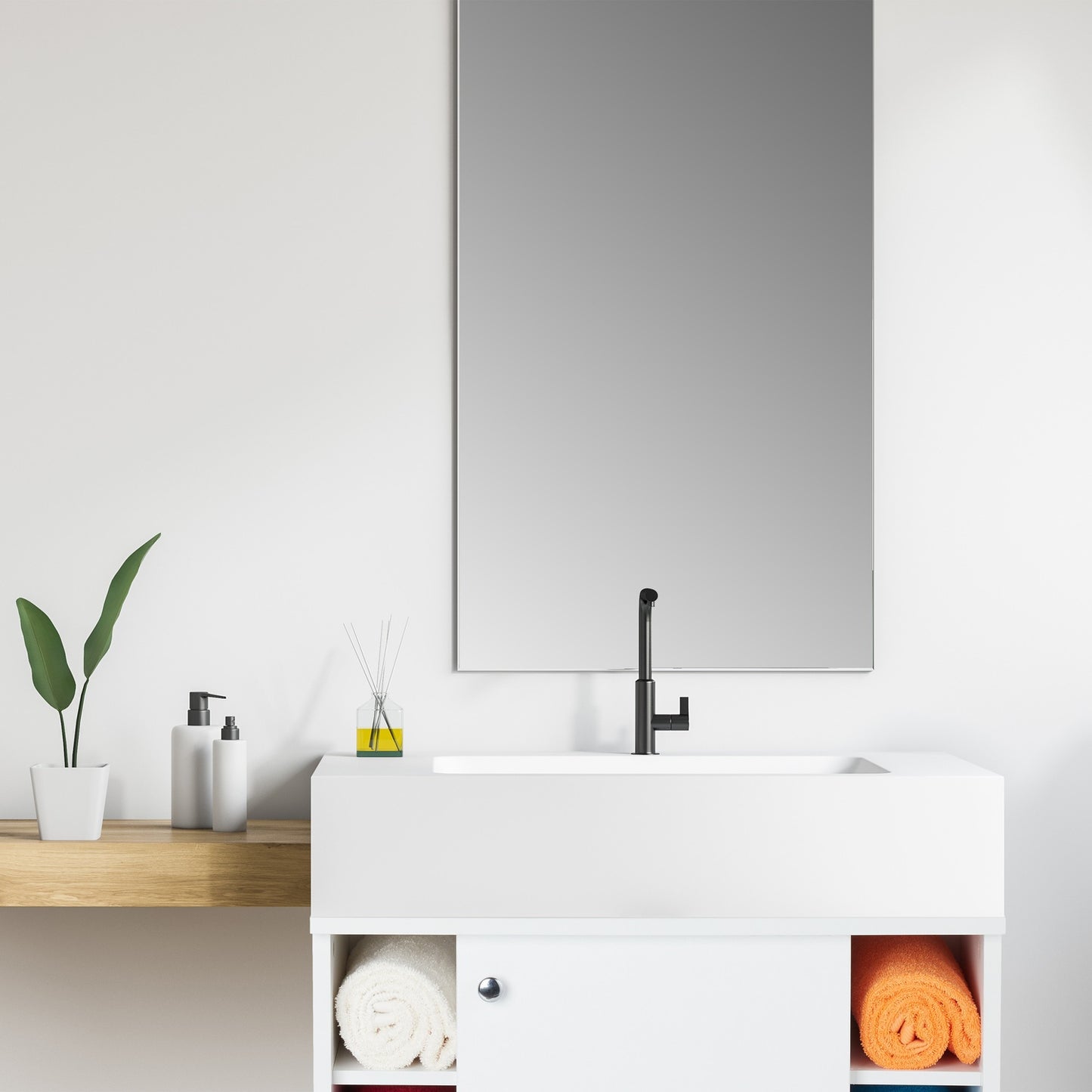 Bathroom Cabinet with Door and Shelves