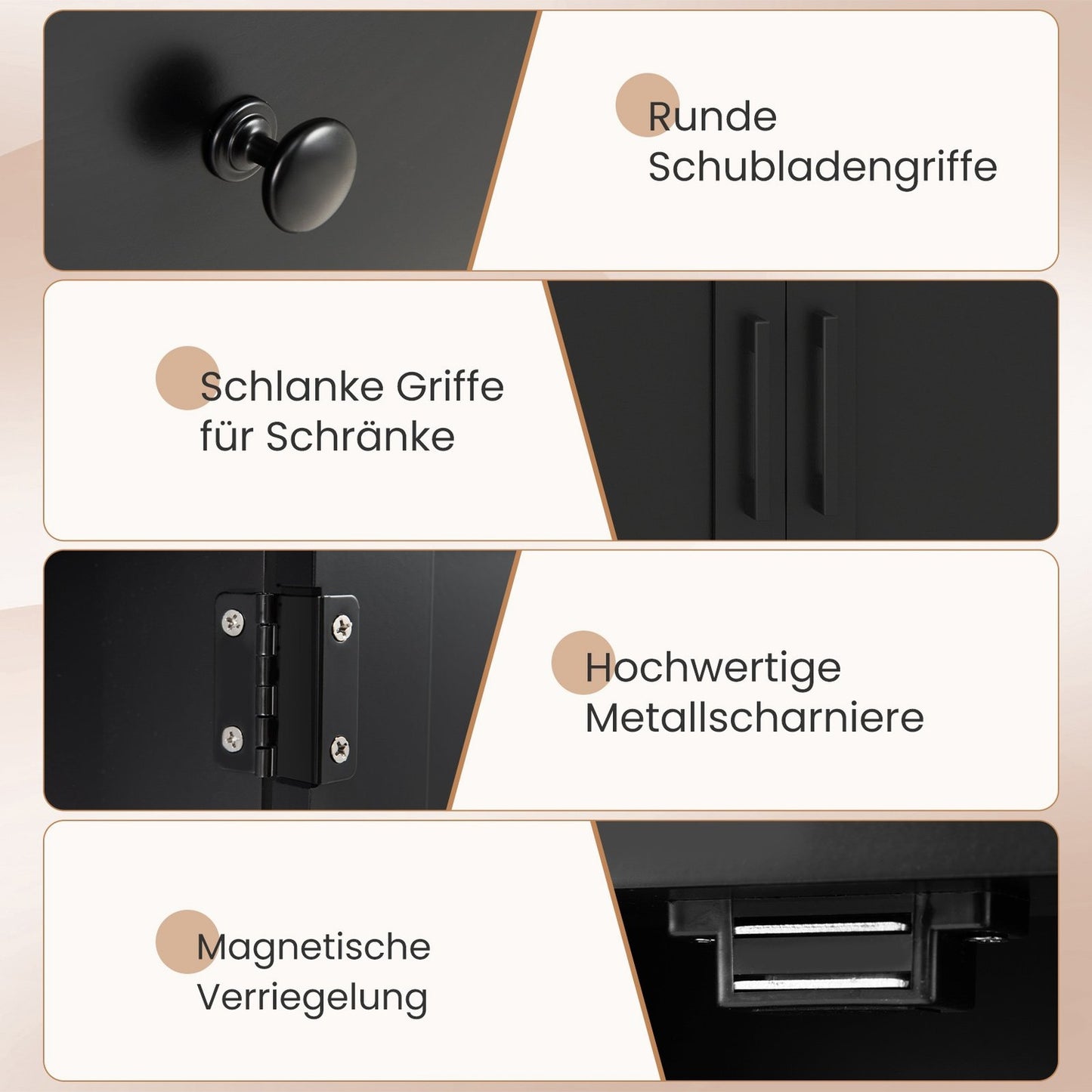 Bathroom Cabinet with Drawer, Adjustable Shelf, 56x30x80cm, Black