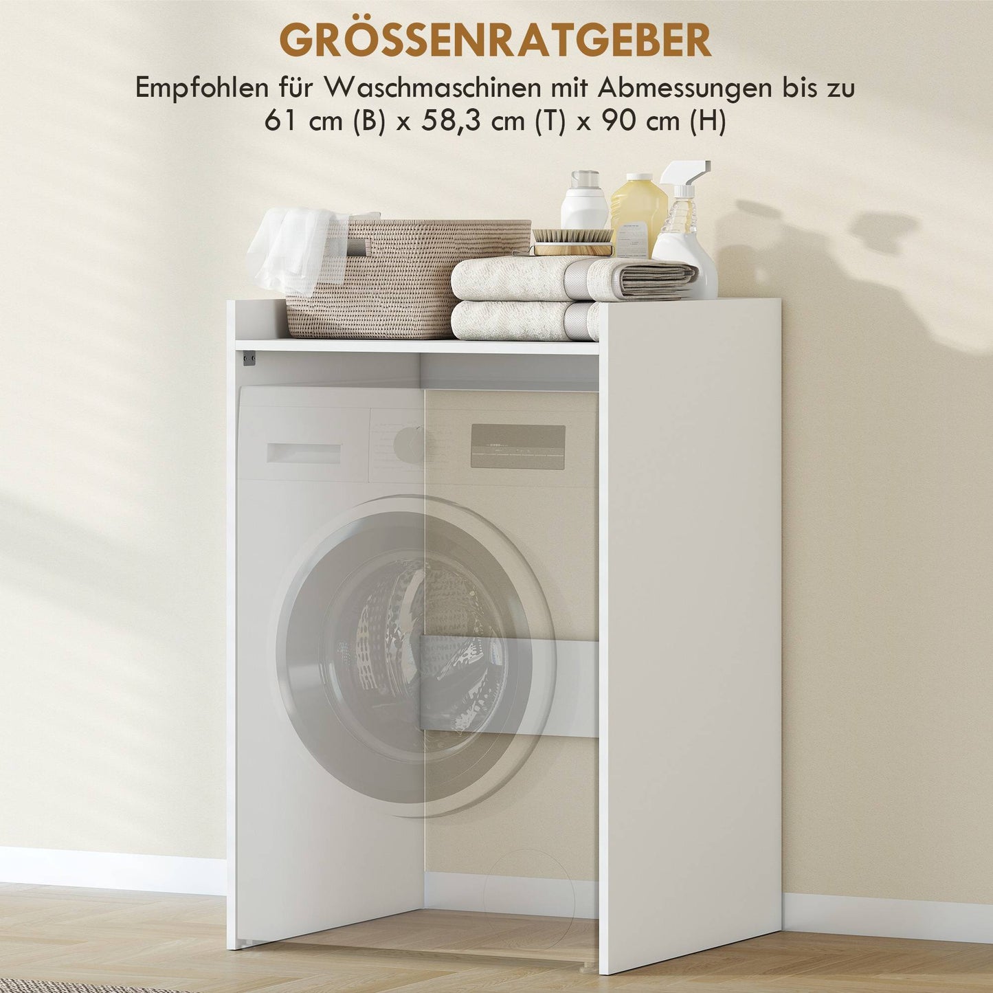 Bathroom Cabinet with Open Shelf, White, 64 x 60 x 97.5 cm