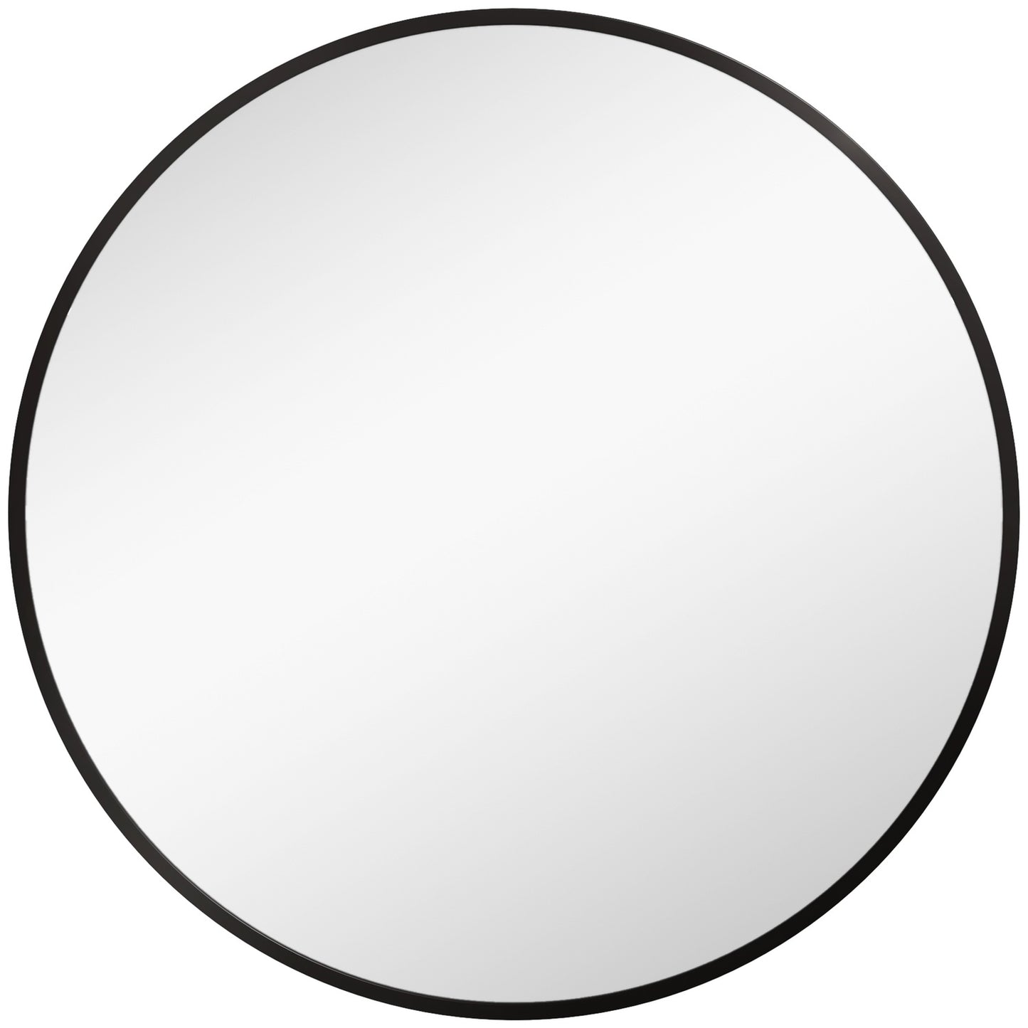 Round black bathroom mirror, aluminum frame, Ø60 cm