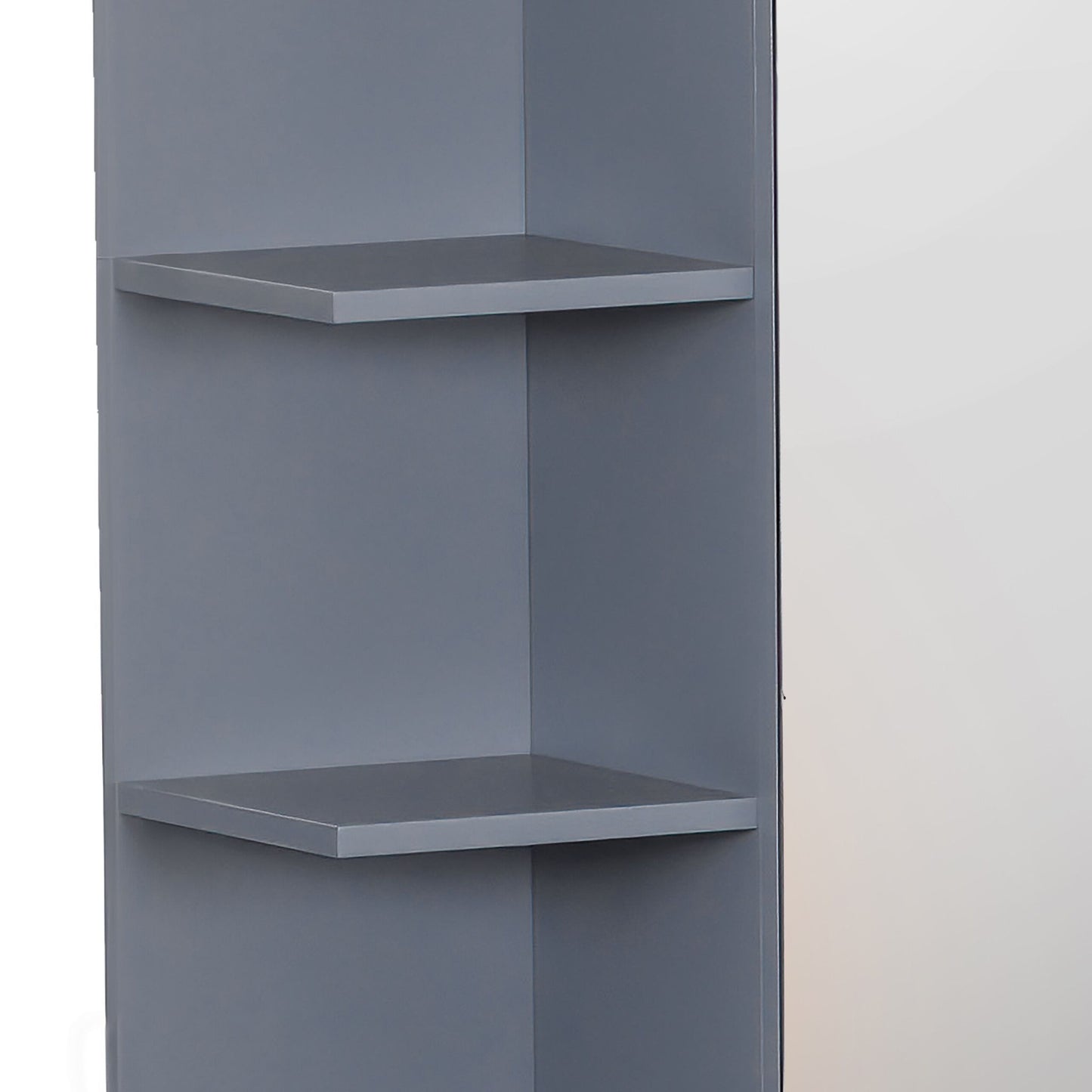 Bathroom Mirror Cabinet, Wall-Mounted, 8 Shelves