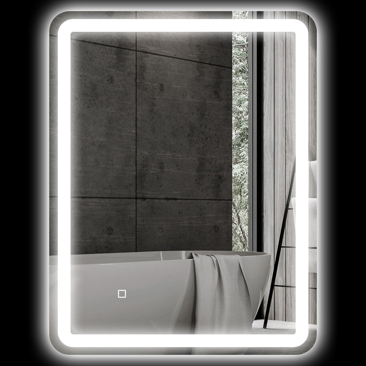 Bathroom Mirror, LED, Anti-Fog, Touch Control, 60x80 cm