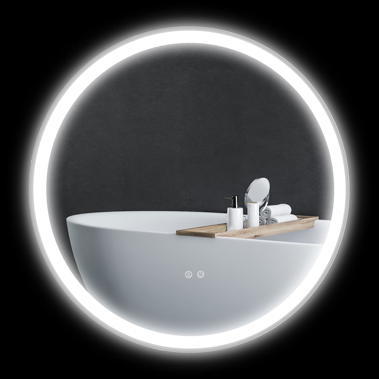 LED Bathroom Mirror, Anti-Fog, 80cm, Touch & Memory Function