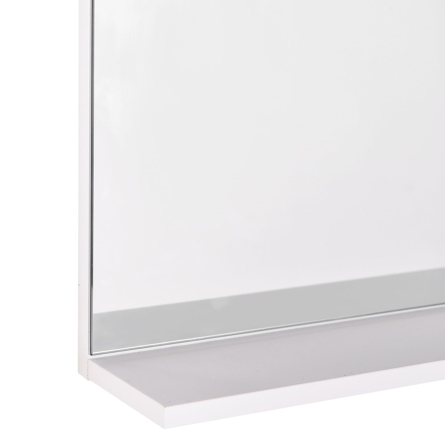 Bathroom wall mirror with 3 shelves, White MDF 60x10x48cm