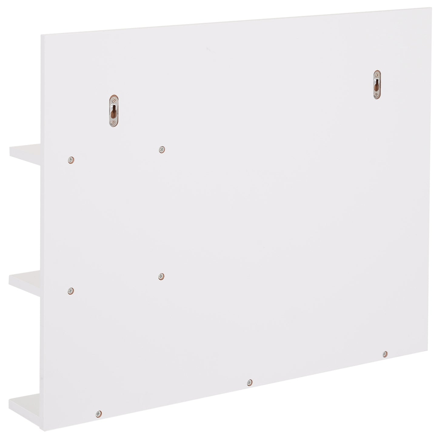 Bathroom wall mirror with 3 shelves, White MDF 60x10x48cm