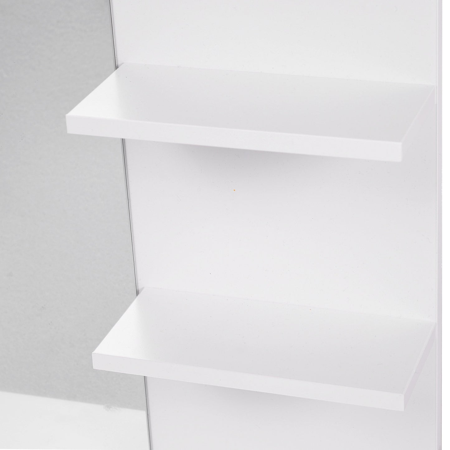 Bathroom wall mirror with 3 shelves, White MDF 60x10x48cm