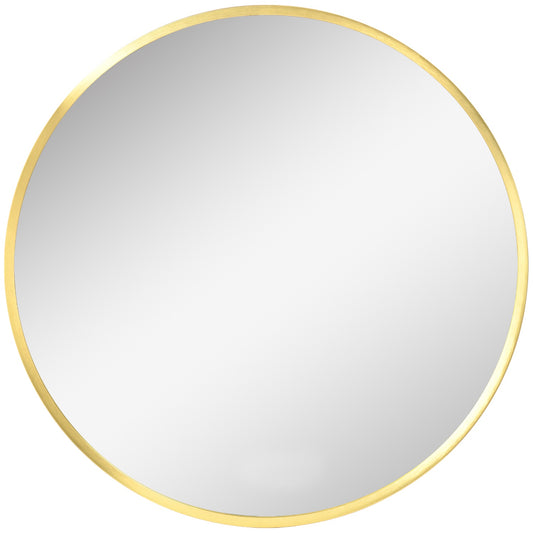 Round bathroom LED mirror, Ø50cm, Gold, IP44, Memory function