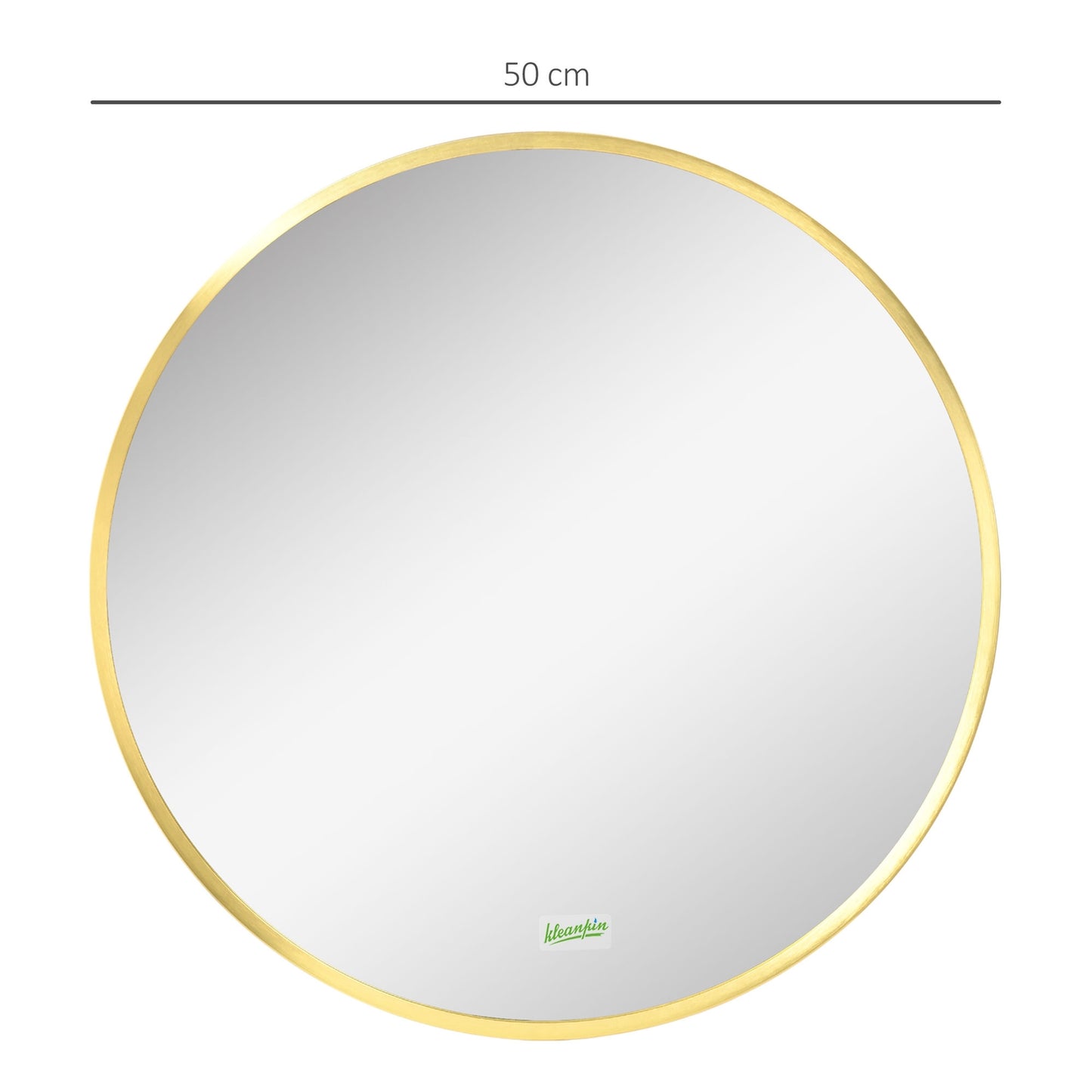Round bathroom LED mirror, Ø50cm, Gold, IP44, Memory function