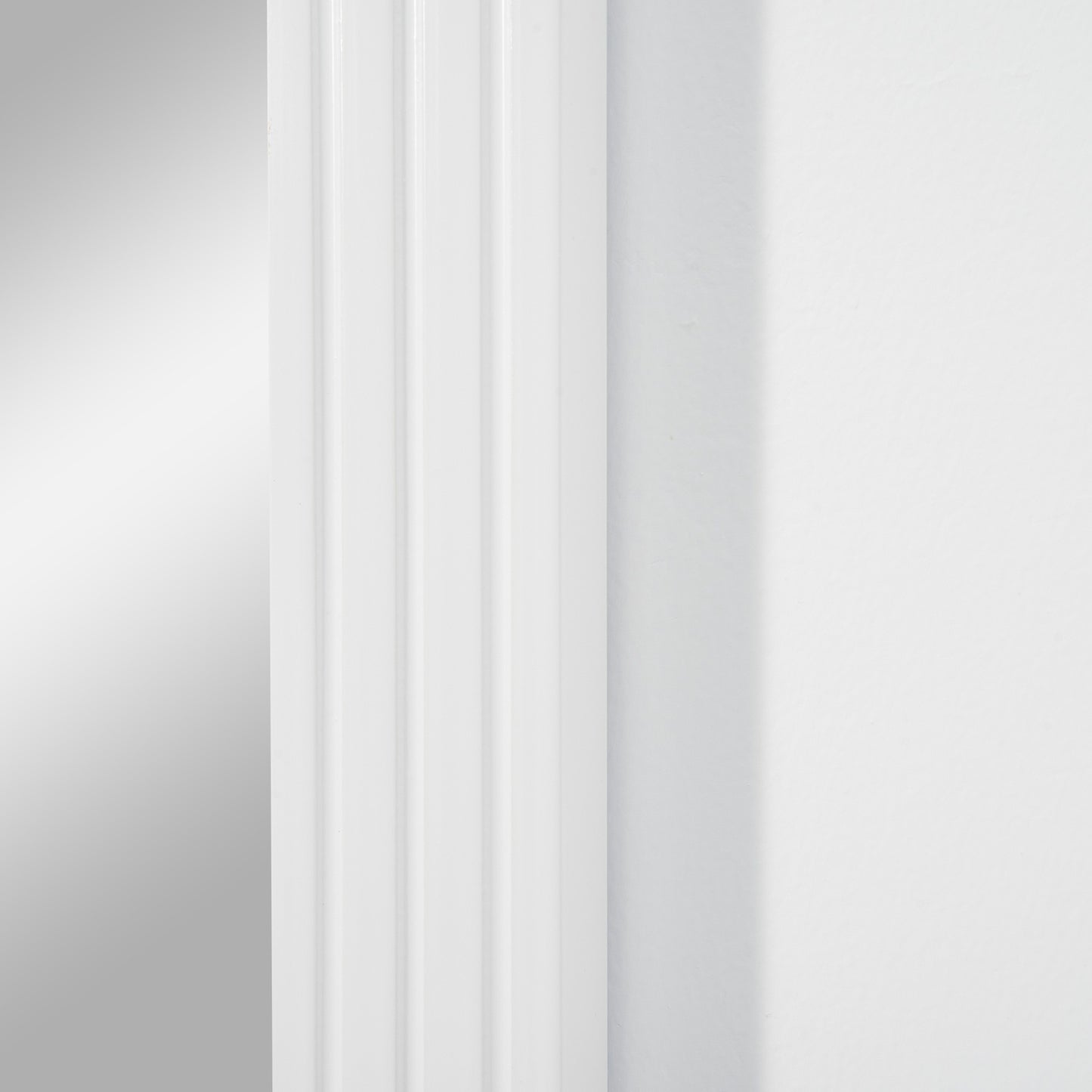 Bathroom wall mirror with shelf, Modern White 55x12x64cm
