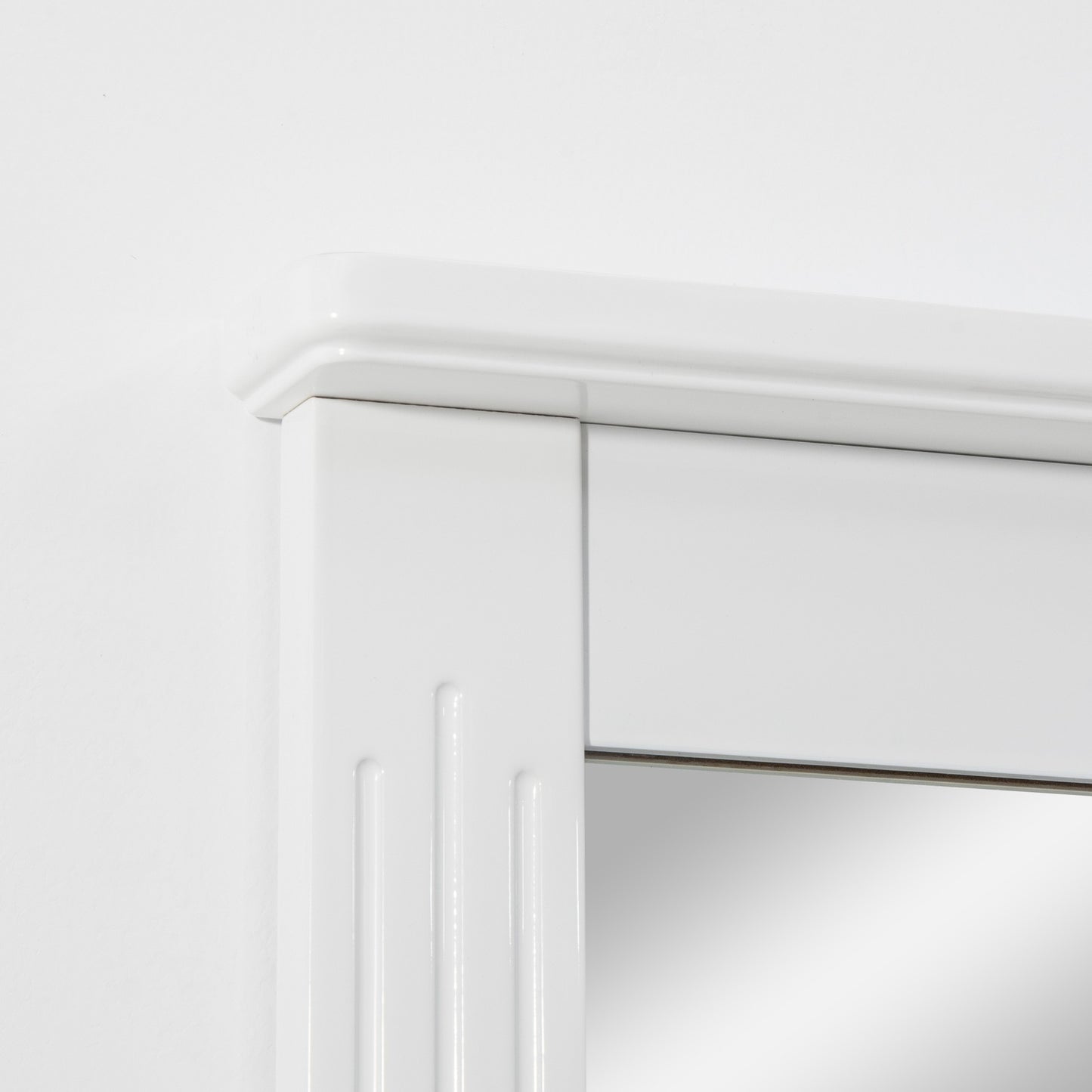 Bathroom wall mirror with shelf, Modern White 55x12x64cm