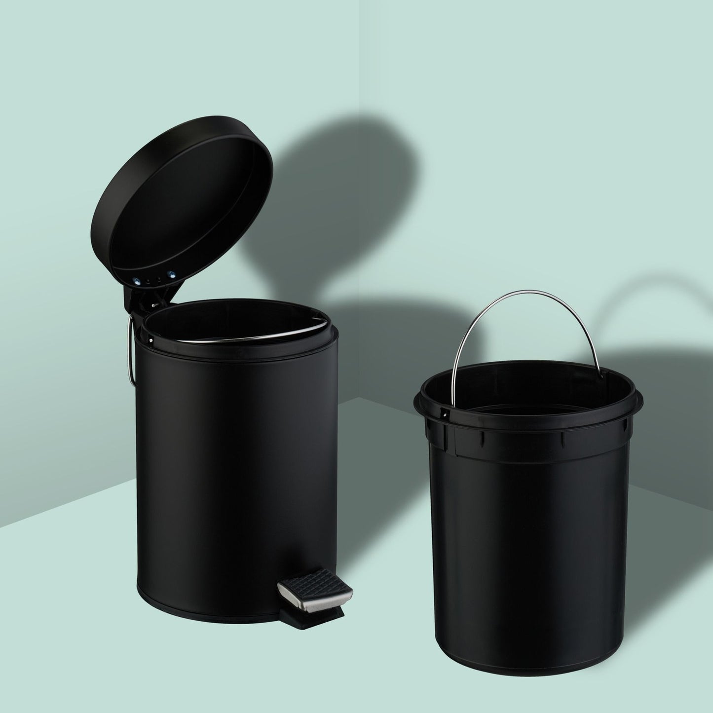 Bathroom Pedal Bin, 3L Matte Metal