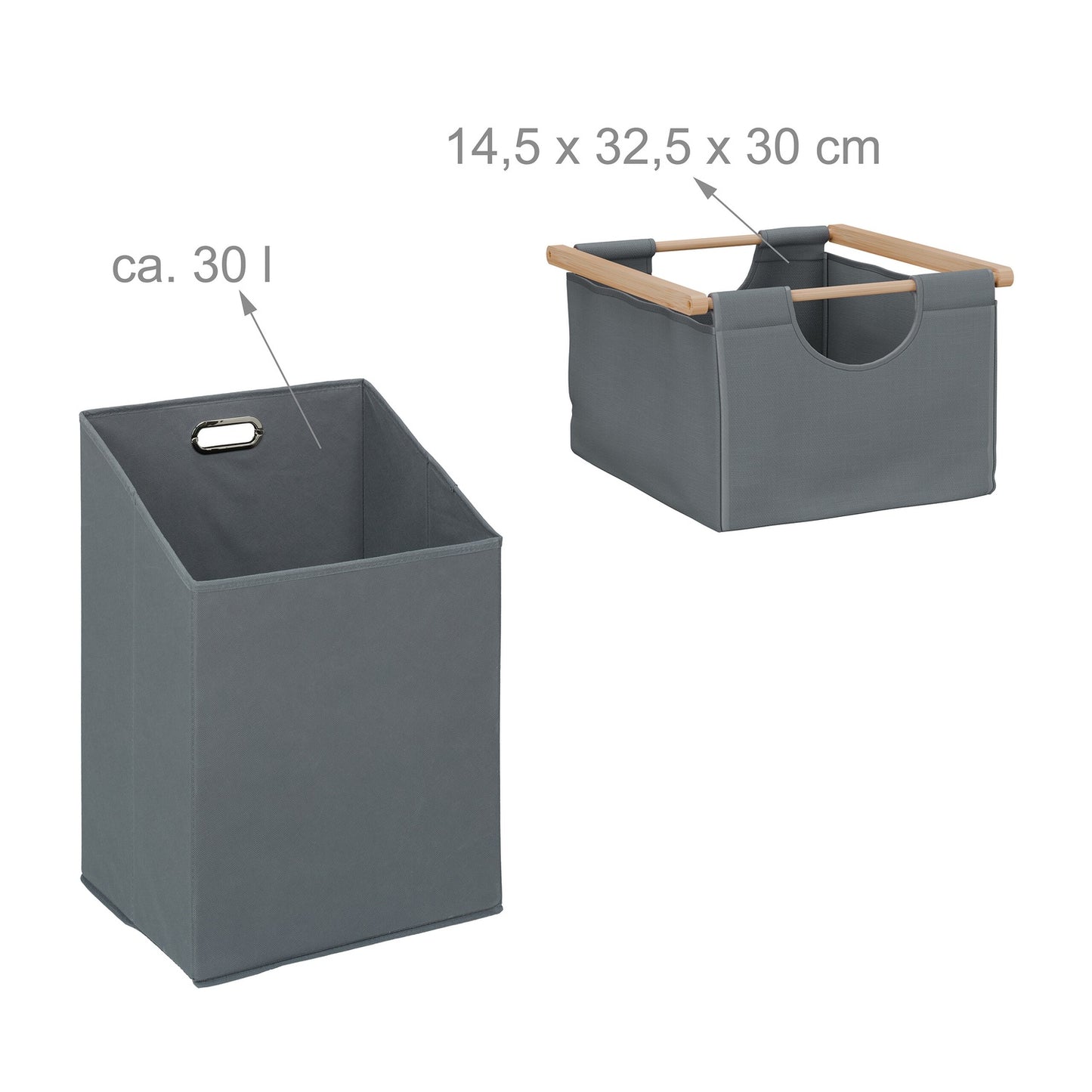 Bathroom Shelf with Laundry Basket and Fabric Drawer
