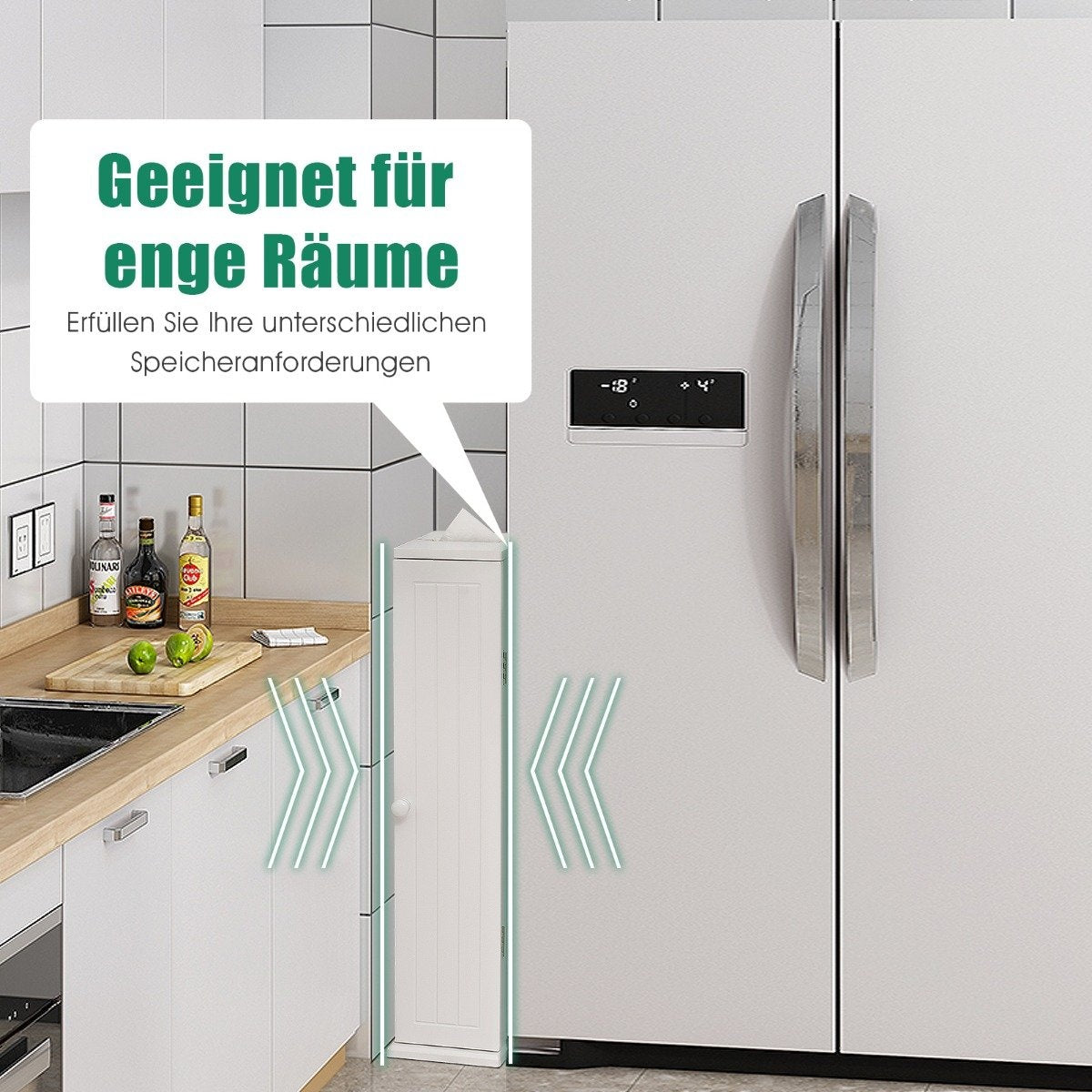 Bathroom Storage Cabinet with 3 Adjustable Shelves, White