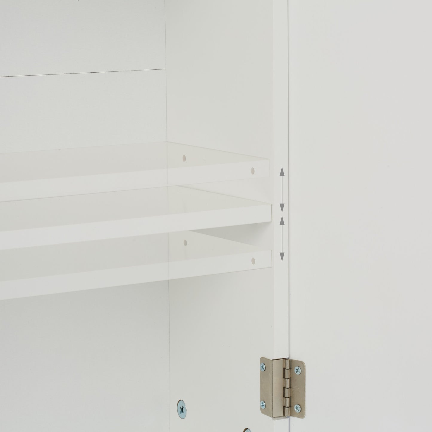 Bathroom Wall Cabinet, 2 Doors, 3 Compartments