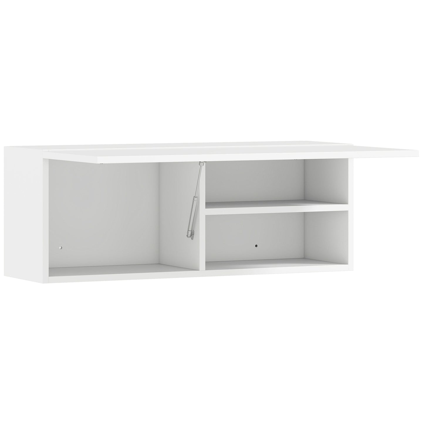 Bathroom Wall Cabinet, Lift-Up Door, Gas Strut, 80x25x30 cm, White