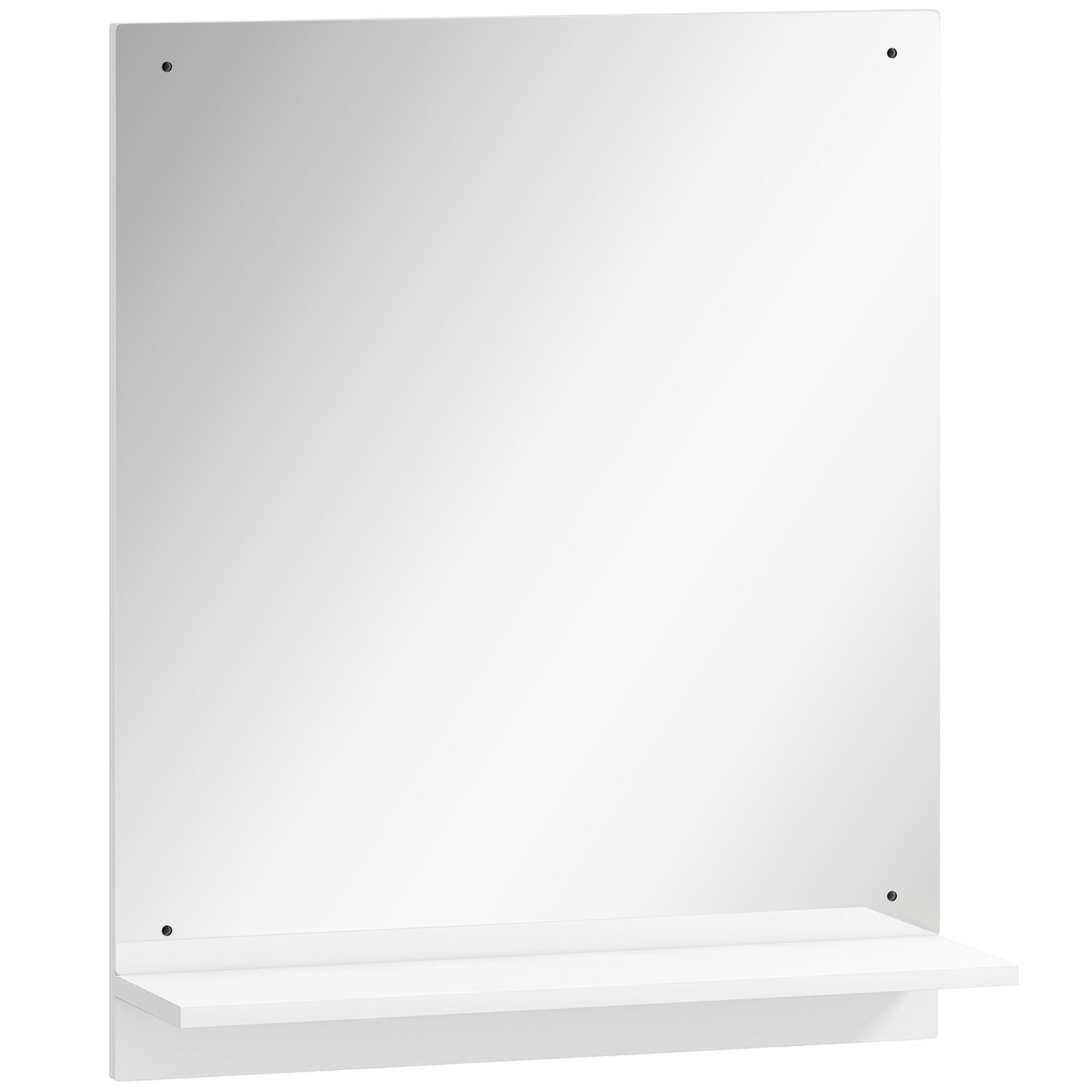 Bathroom Wall Mirror with Shelf, White, 50 x 60 cm