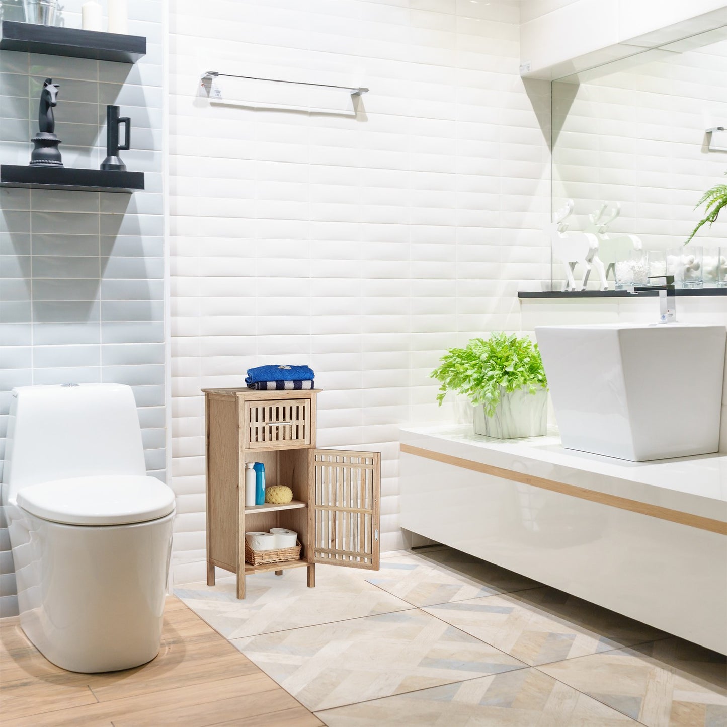 Bathroom cabinet Walnut Freestanding