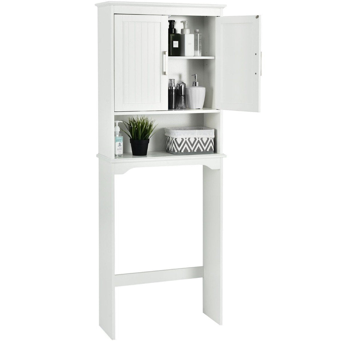 Bathroom cabinet washing machine cabinet with adjustable shelf 63 x 23 x 168 cm