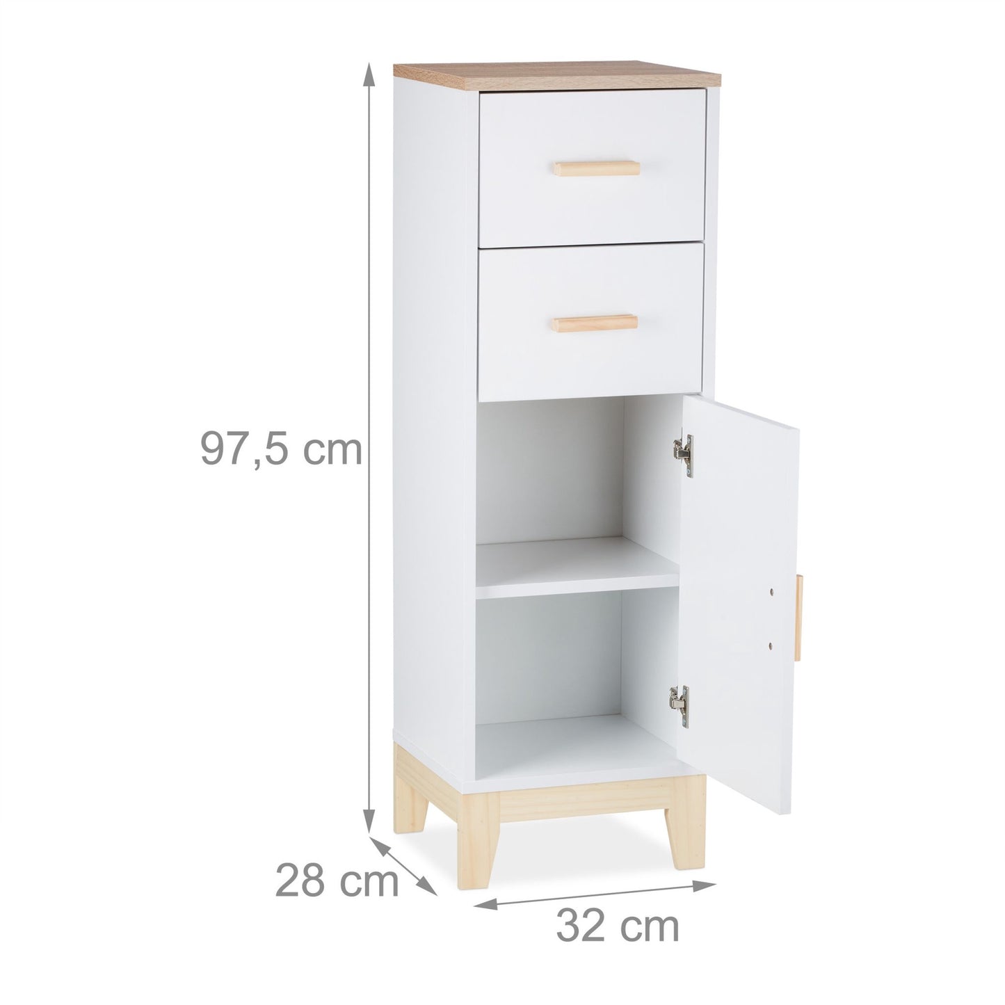 Bathroom cabinet with 2 drawers