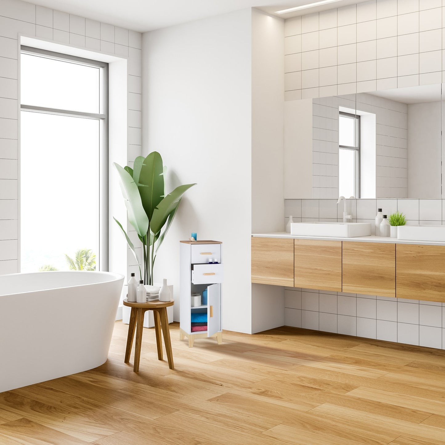 Bathroom cabinet with 2 drawers