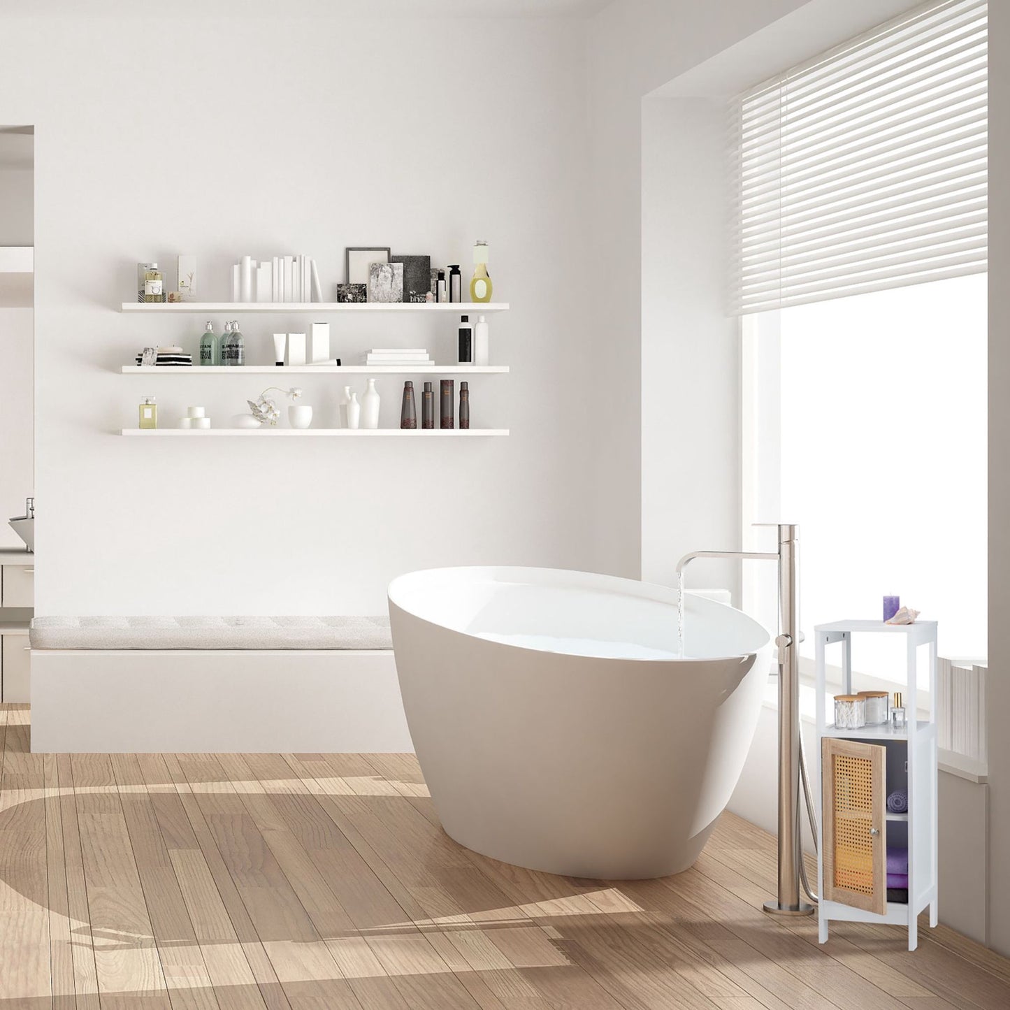 Bathroom cabinet with 3 compartments