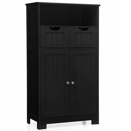 Bathroom cabinet with height-adjustable shelf bathroom cabinet 60 x 30 x 109 cm black