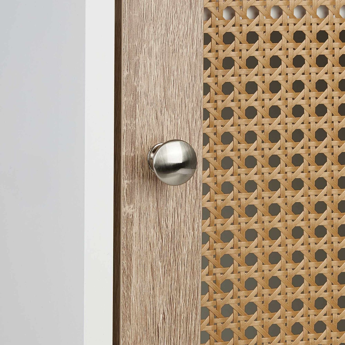 Bathroom cabinet with rattan door