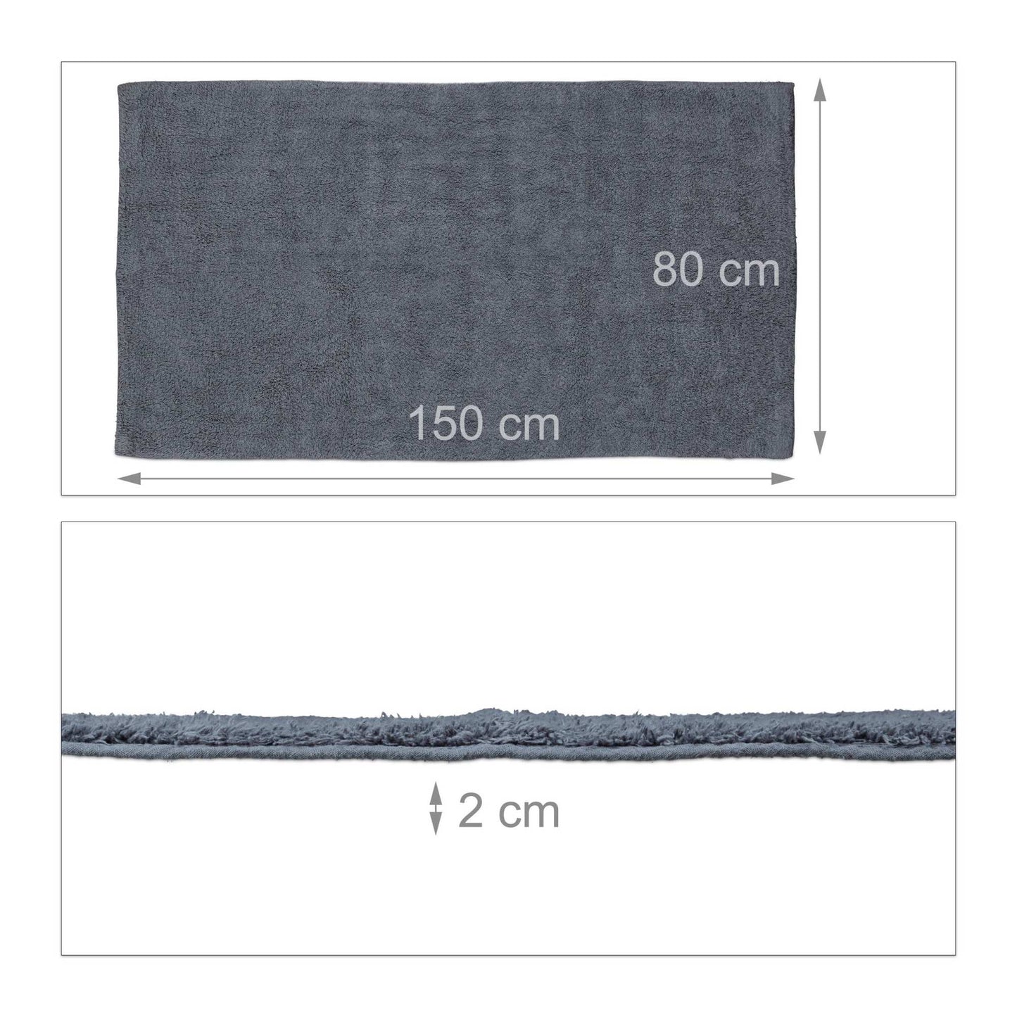 Bathroom mat different sizes gray
