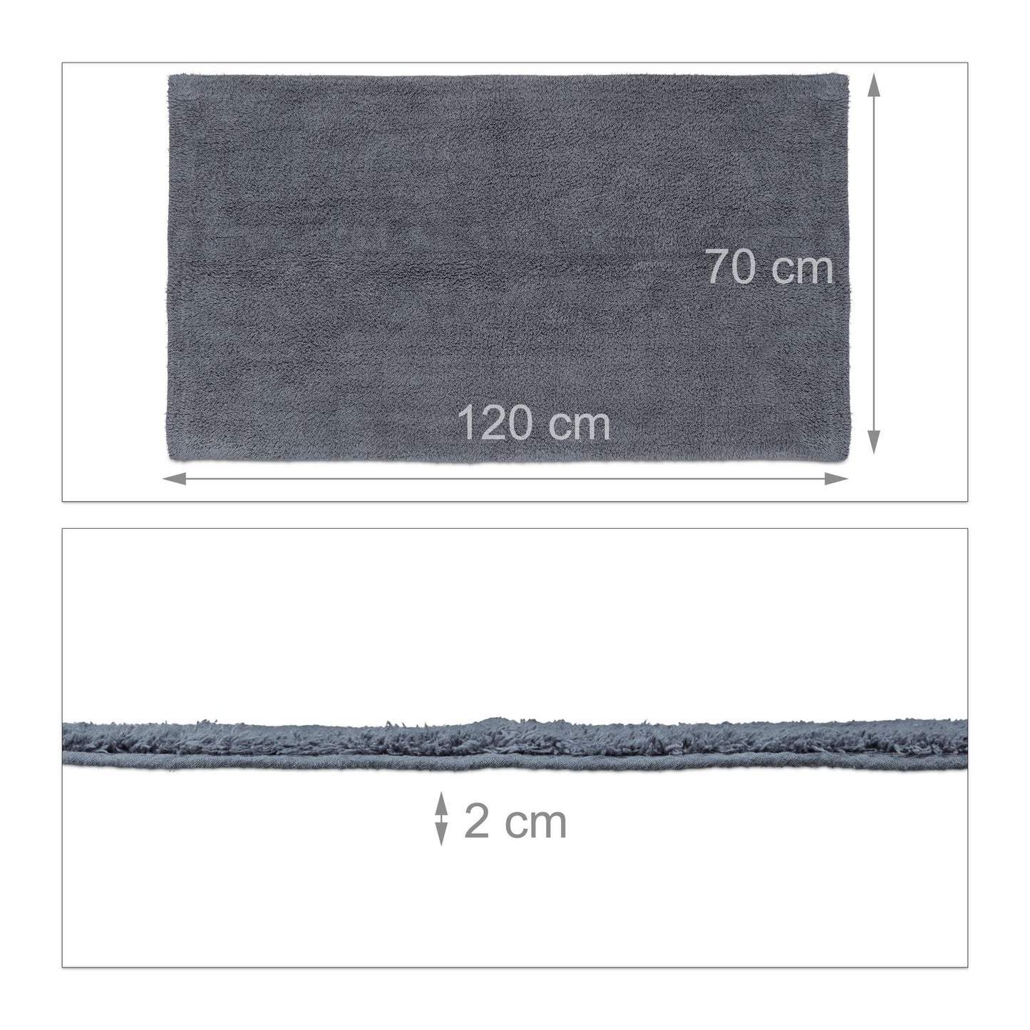 Bathroom mat different sizes gray