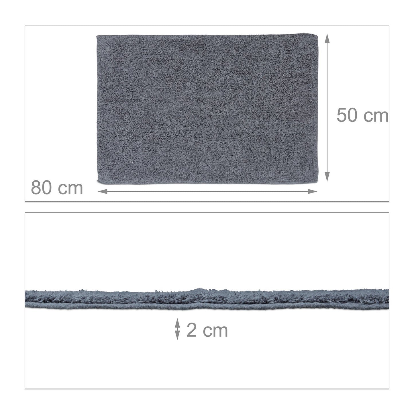 Bathroom mat different sizes gray