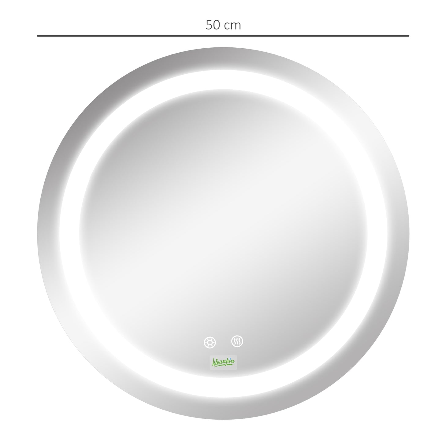LED Bathroom Mirror, Ø50 cm, Anti-Fog, Touch & Memory Function