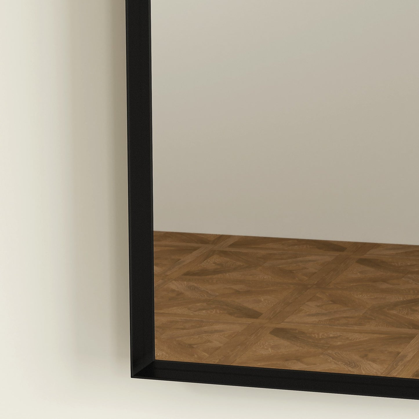 Black bathroom mirror, shatterproof, 50x70 cm aluminum frame
