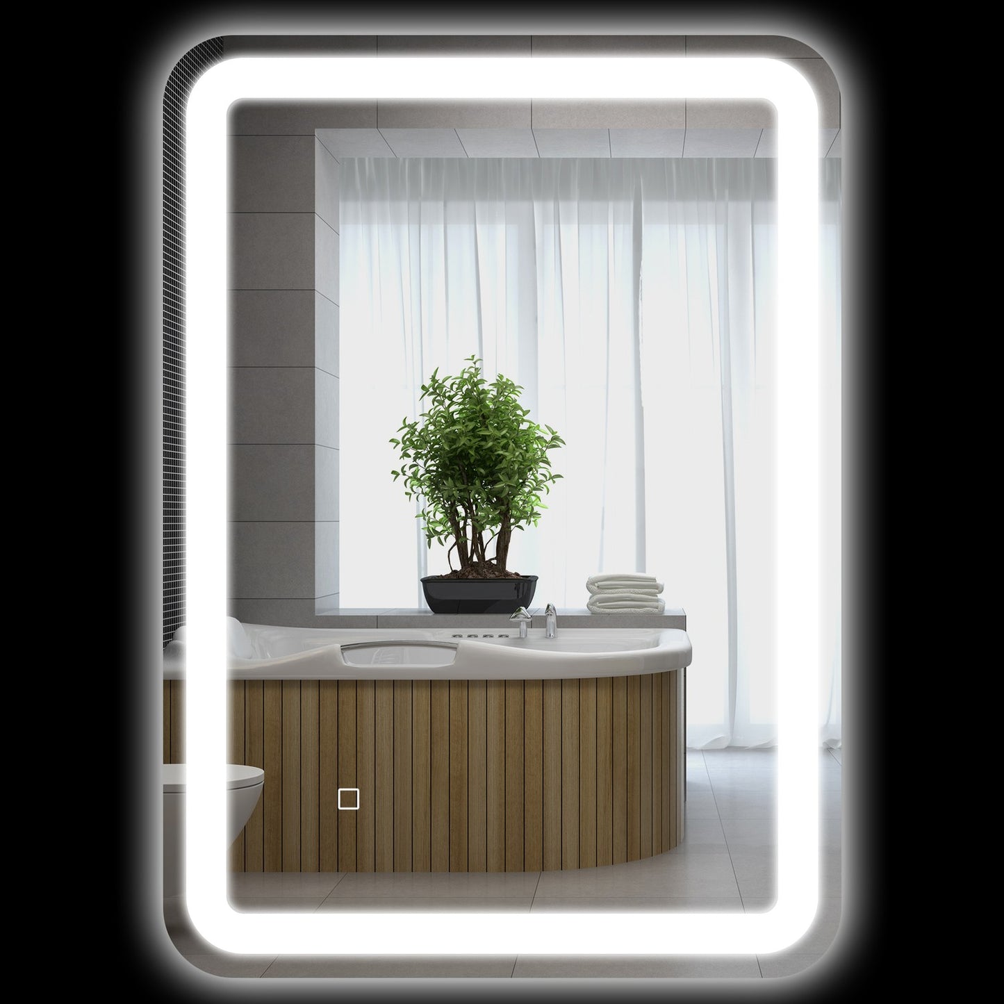 LED Bathroom Mirror, 50x70cm, Anti-Fog, Touch Switch