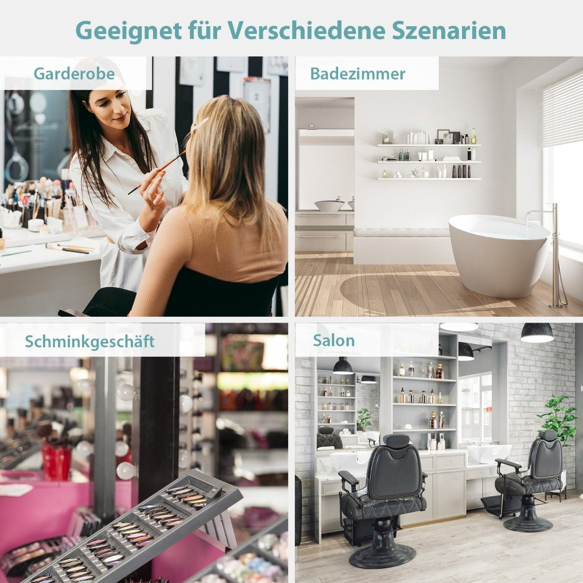 Bathroom mirror LED mirror with adjustable brightness and color temperature 80 x 60 cm