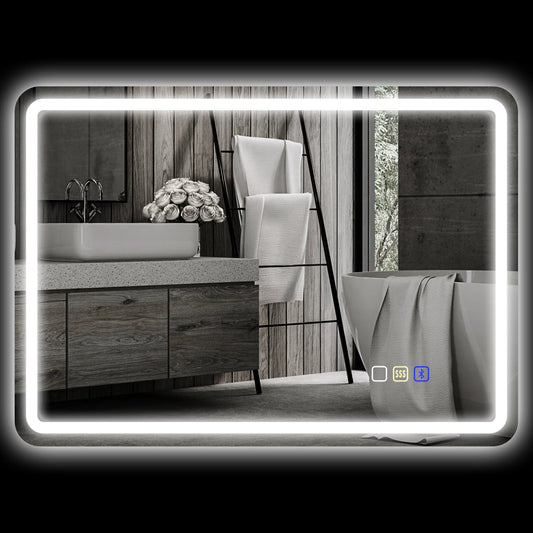 LED Bathroom Mirror, Anti-Fog, 3 Colors, 700x900 mm