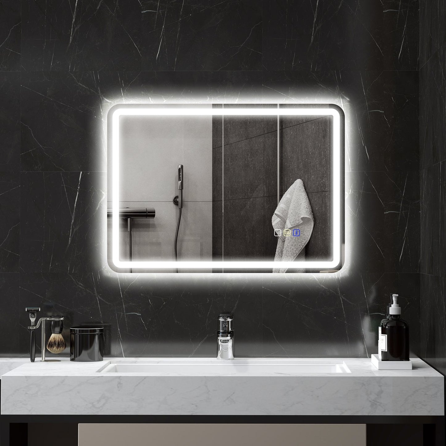 LED Bathroom Mirror, Anti-Fog, 3 Colors, 700x900 mm
