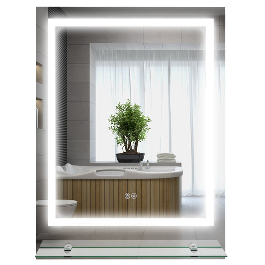 Bathroom mirror with lighting and anti-fog, 70 x 50 cm