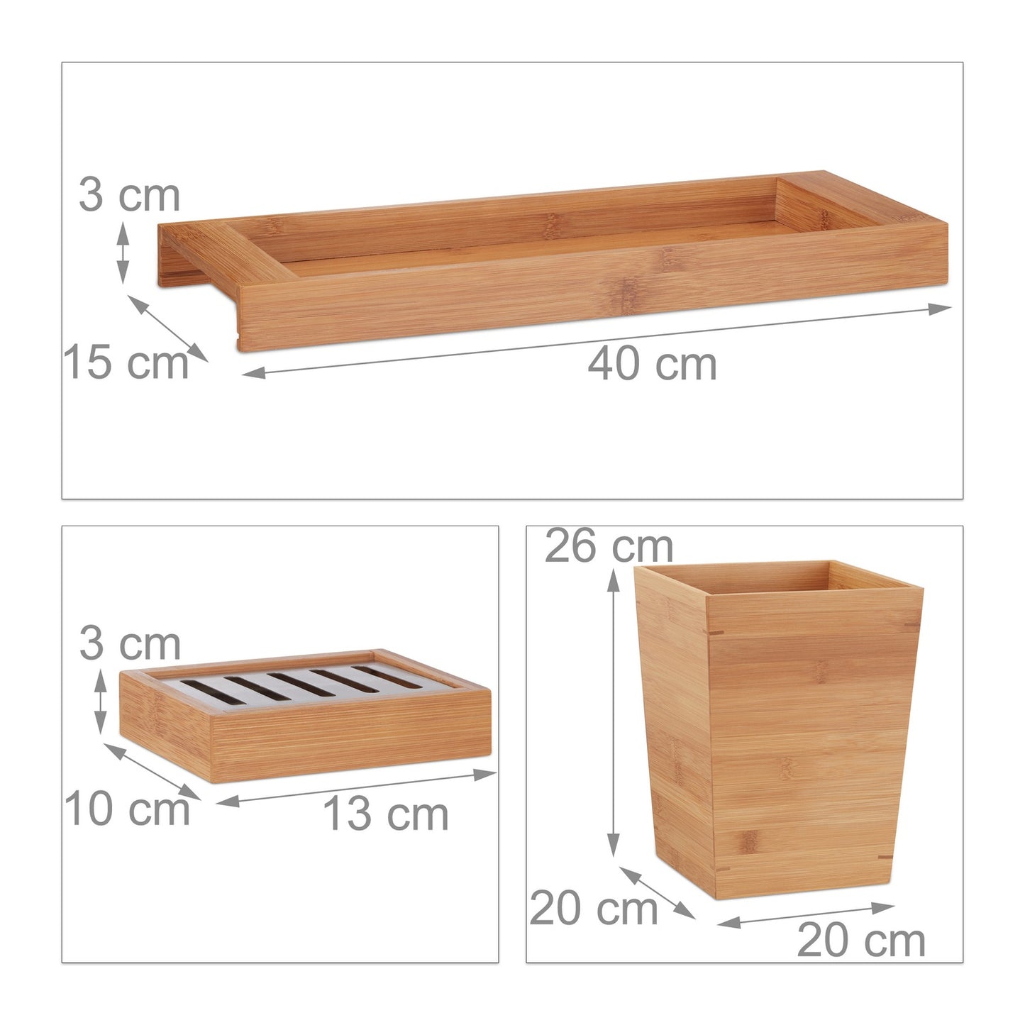 Bathroom set bamboo 6 parts